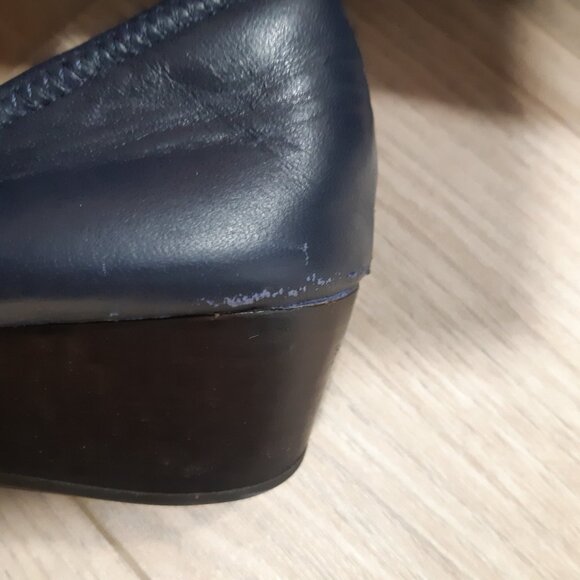 Cole Haan Dark Blue Loafers with Gold Accent - Picture 5 of 12